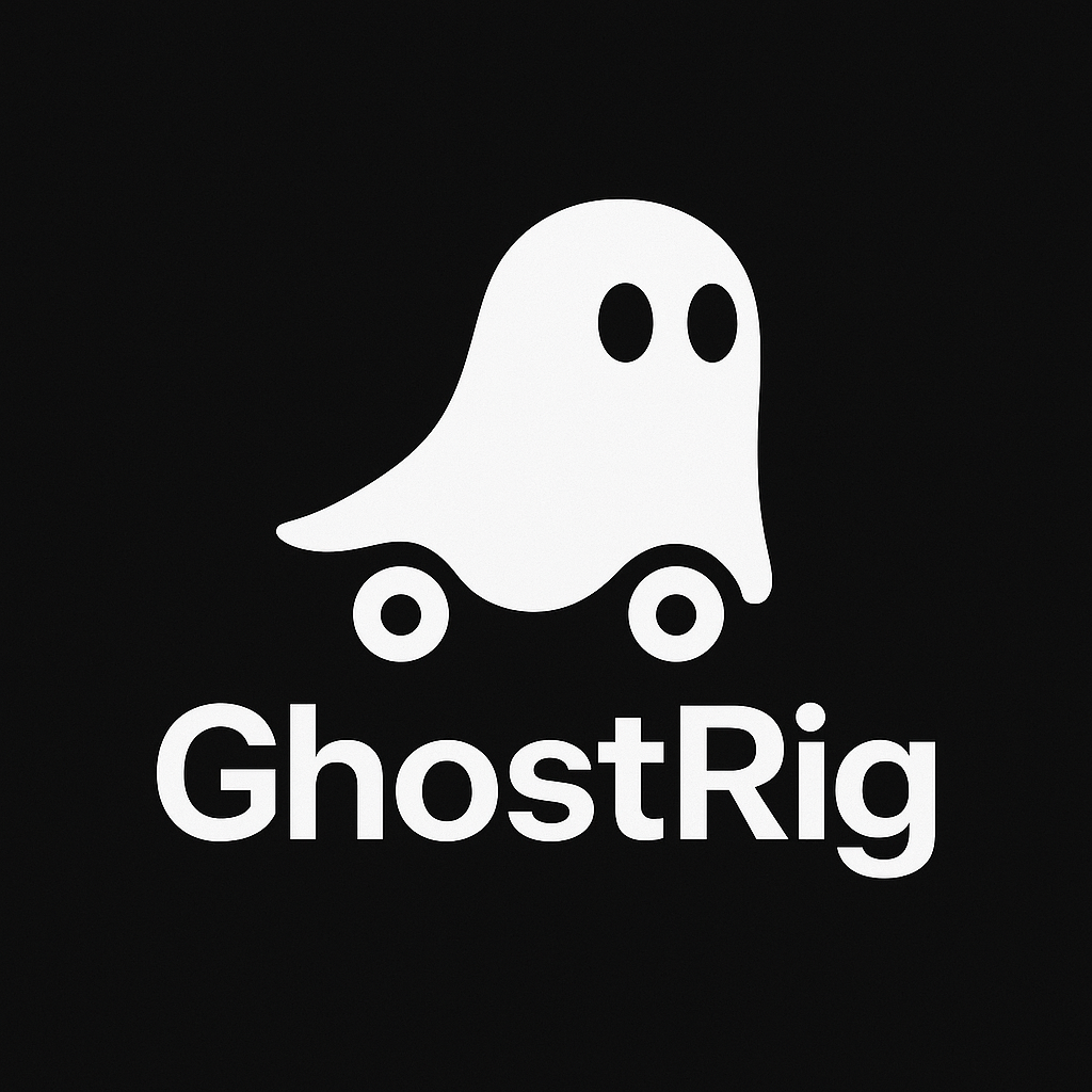 GhostRig logo with ghost trailer